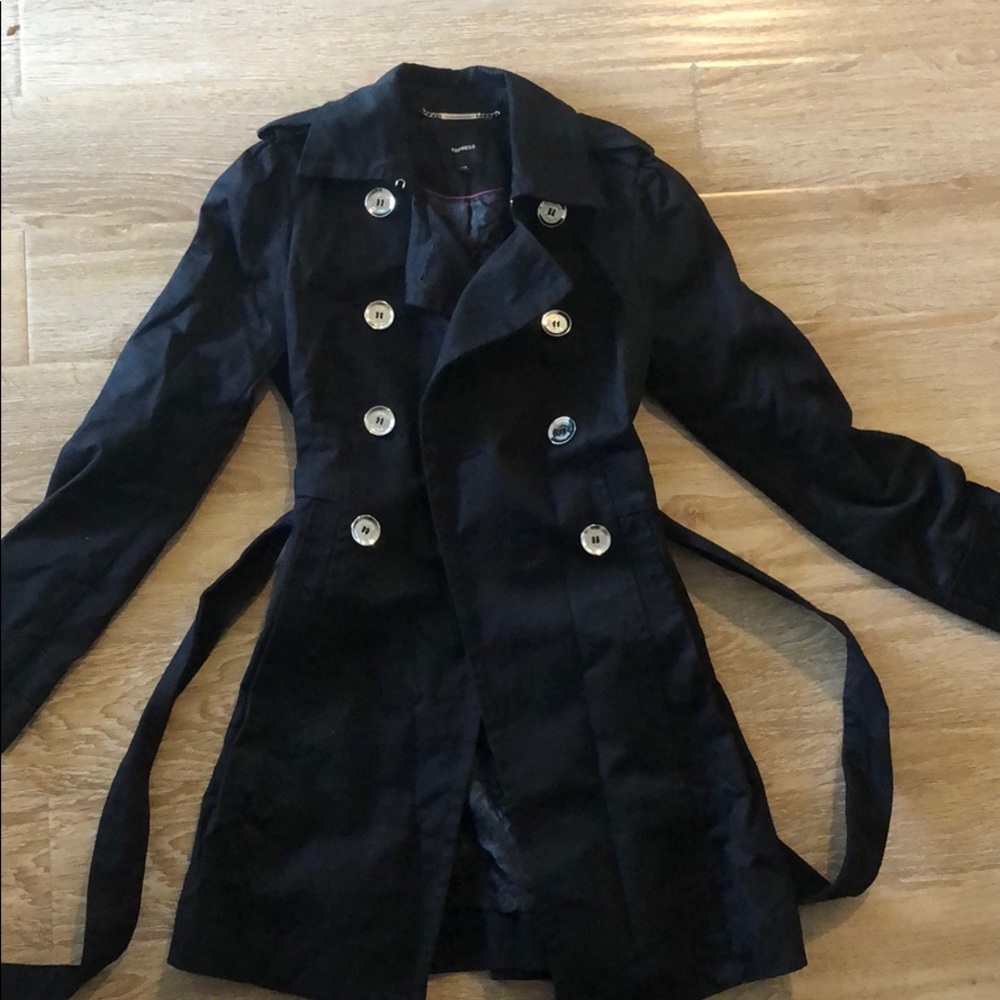 Jacket, black with silver buttons, never worn